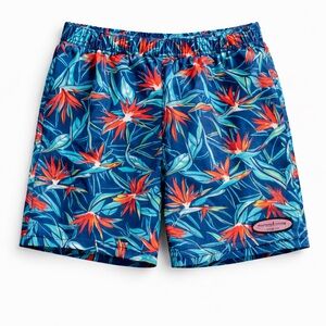 Vineyard Vines EUC Tropical Bird of Paradise Swim Trunks Shorts XL Blue